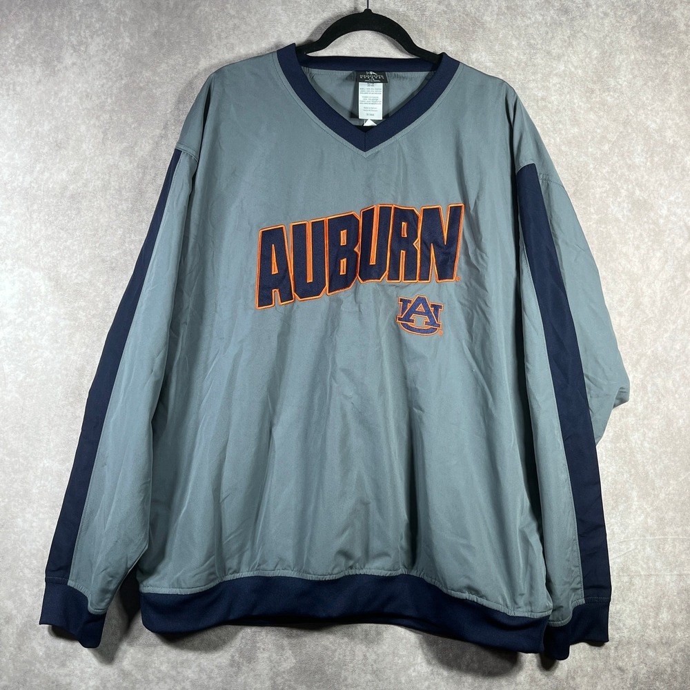 Auburn Tigers Jacket Pullover Mens Large Gray‎ Windbreaker Knight Apparel NEW